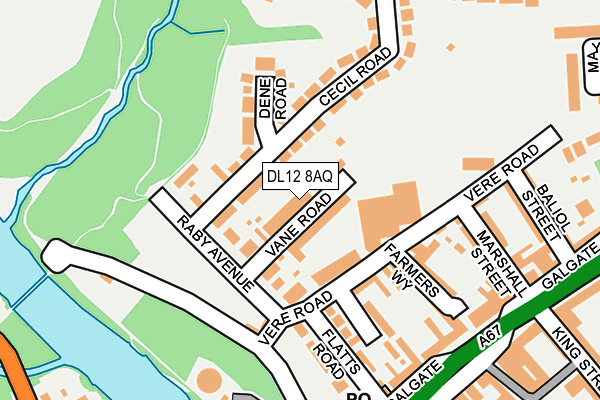 DL12 8AQ map - OS OpenMap – Local (Ordnance Survey)