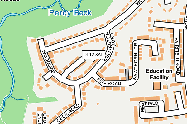 DL12 8AT map - OS OpenMap – Local (Ordnance Survey)