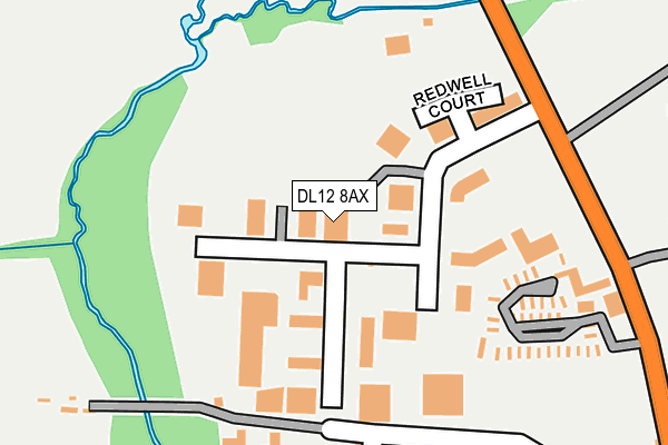 DL12 8AX map - OS OpenMap – Local (Ordnance Survey)