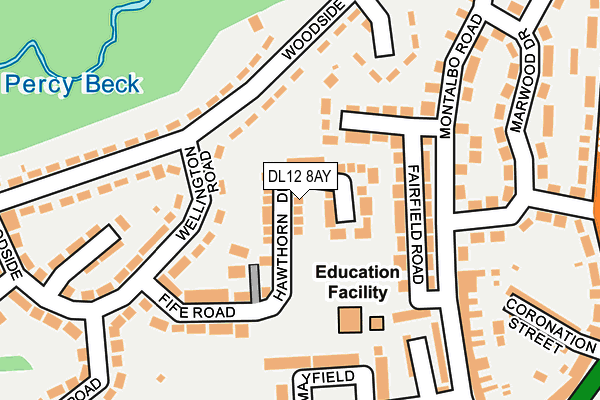 DL12 8AY map - OS OpenMap – Local (Ordnance Survey)