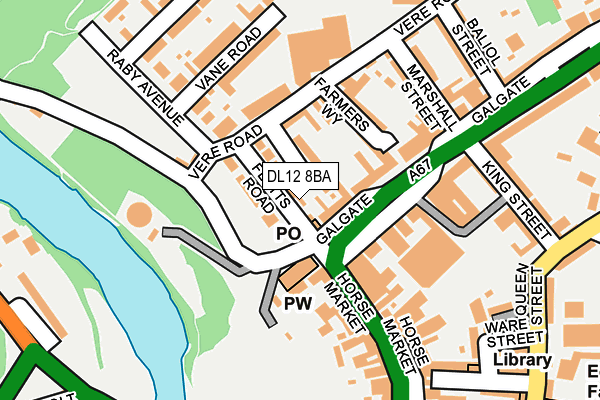 DL12 8BA map - OS OpenMap – Local (Ordnance Survey)
