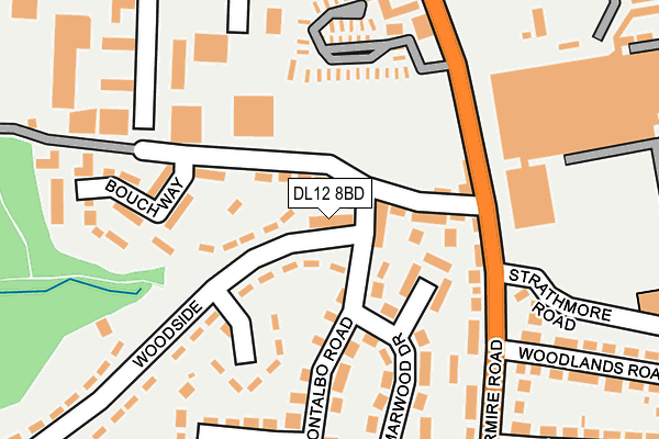 DL12 8BD map - OS OpenMap – Local (Ordnance Survey)