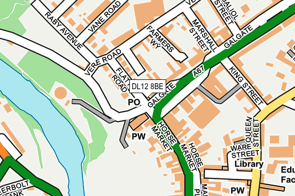 DL12 8BE map - OS OpenMap – Local (Ordnance Survey)