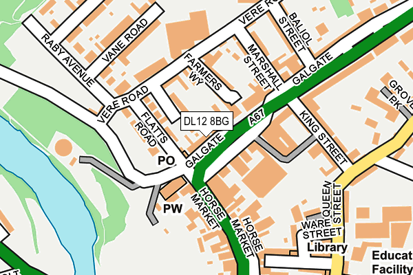 DL12 8BG map - OS OpenMap – Local (Ordnance Survey)