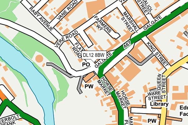 DL12 8BW map - OS OpenMap – Local (Ordnance Survey)