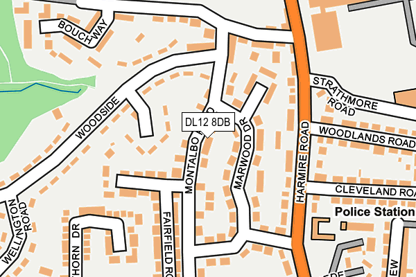 DL12 8DB map - OS OpenMap – Local (Ordnance Survey)