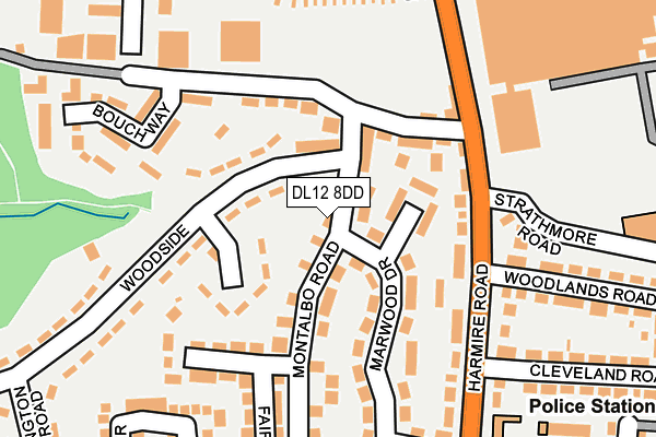DL12 8DD map - OS OpenMap – Local (Ordnance Survey)