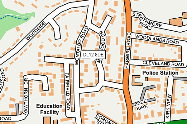 DL12 8DE map - OS OpenMap – Local (Ordnance Survey)