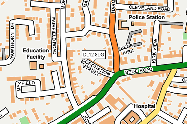 DL12 8DG map - OS OpenMap – Local (Ordnance Survey)