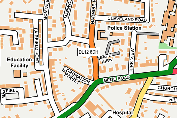 DL12 8DH map - OS OpenMap – Local (Ordnance Survey)