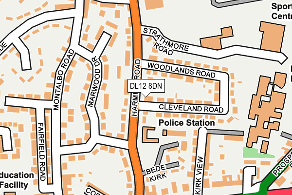 DL12 8DN map - OS OpenMap – Local (Ordnance Survey)