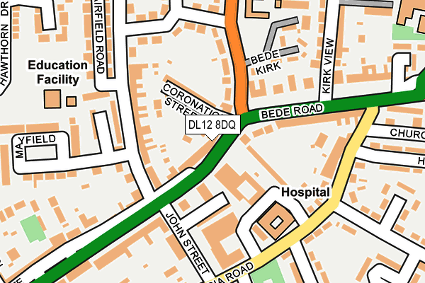 DL12 8DQ map - OS OpenMap – Local (Ordnance Survey)