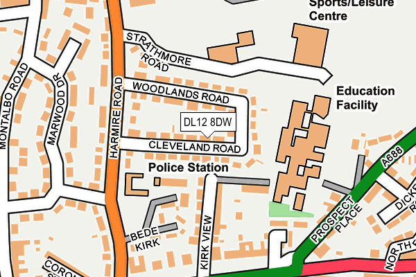 DL12 8DW map - OS OpenMap – Local (Ordnance Survey)