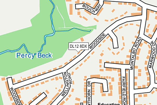DL12 8DX map - OS OpenMap – Local (Ordnance Survey)