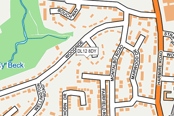 DL12 8DY map - OS OpenMap – Local (Ordnance Survey)