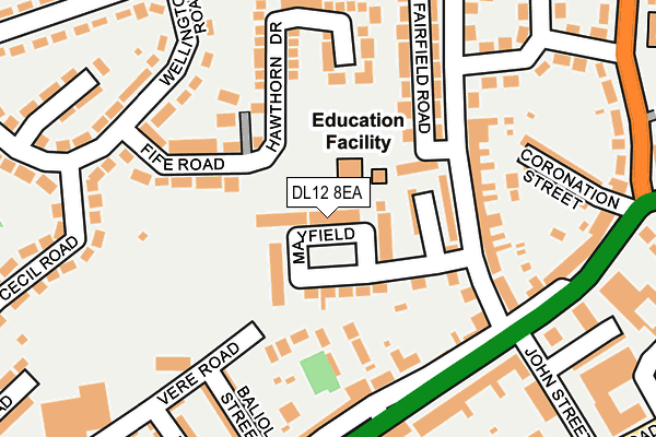 DL12 8EA map - OS OpenMap – Local (Ordnance Survey)