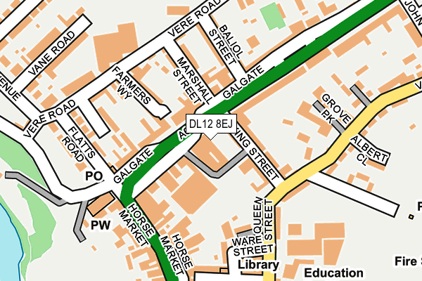 DL12 8EJ map - OS OpenMap – Local (Ordnance Survey)