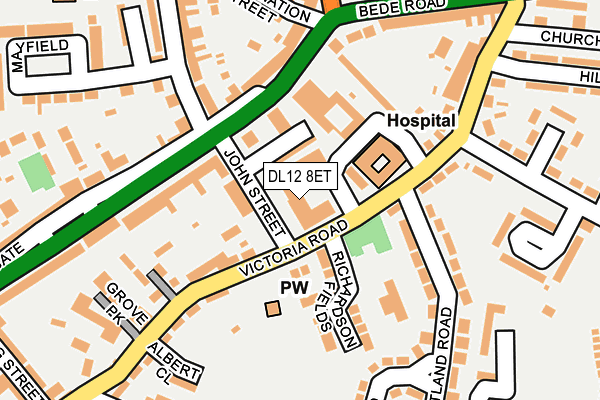 DL12 8ET map - OS OpenMap – Local (Ordnance Survey)