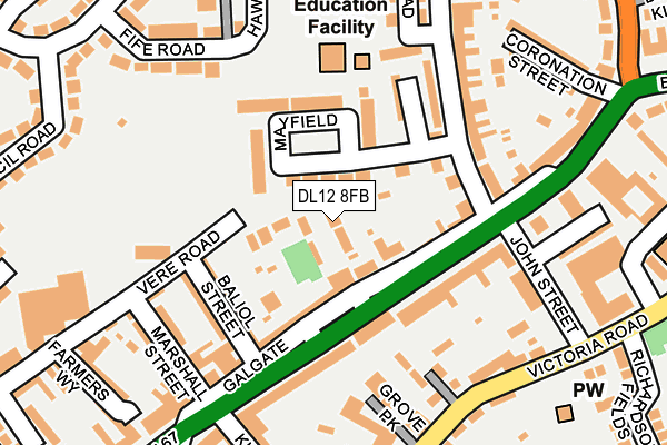 DL12 8FB map - OS OpenMap – Local (Ordnance Survey)