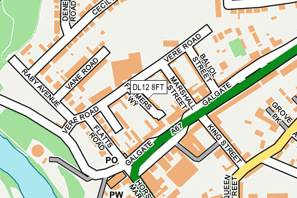 DL12 8FT map - OS OpenMap – Local (Ordnance Survey)