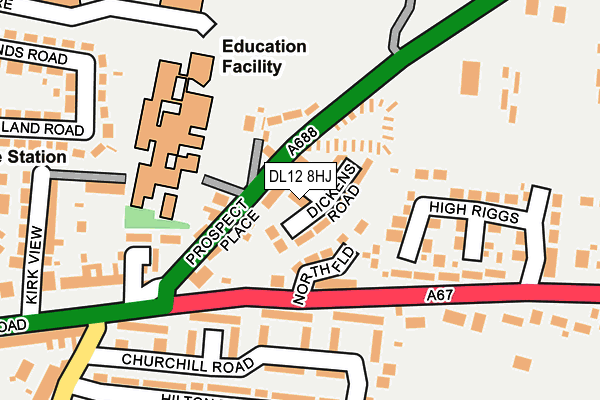 DL12 8HJ map - OS OpenMap – Local (Ordnance Survey)