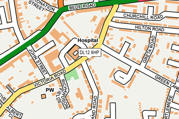 DL12 8HP map - OS OpenMap – Local (Ordnance Survey)