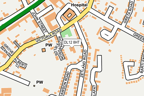 DL12 8HT map - OS OpenMap – Local (Ordnance Survey)