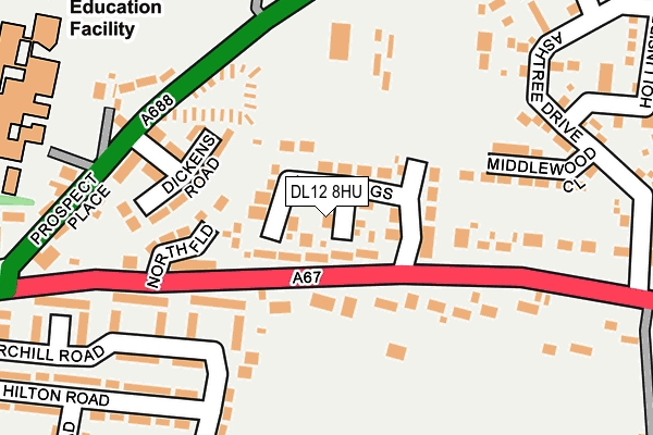 DL12 8HU map - OS OpenMap – Local (Ordnance Survey)