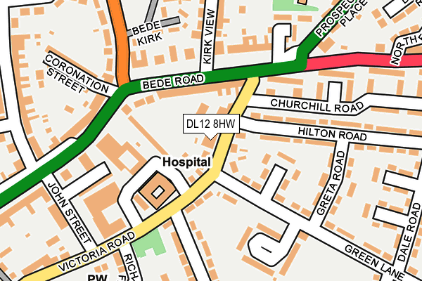 DL12 8HW map - OS OpenMap – Local (Ordnance Survey)