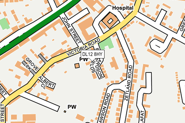 DL12 8HY map - OS OpenMap – Local (Ordnance Survey)