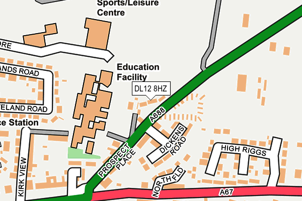 DL12 8HZ map - OS OpenMap – Local (Ordnance Survey)