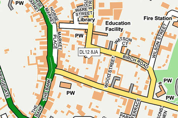 DL12 8JA map - OS OpenMap – Local (Ordnance Survey)