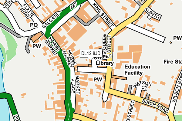 DL12 8JD map - OS OpenMap – Local (Ordnance Survey)