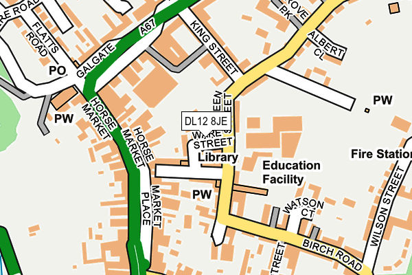 DL12 8JE map - OS OpenMap – Local (Ordnance Survey)