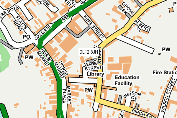 DL12 8JH map - OS OpenMap – Local (Ordnance Survey)