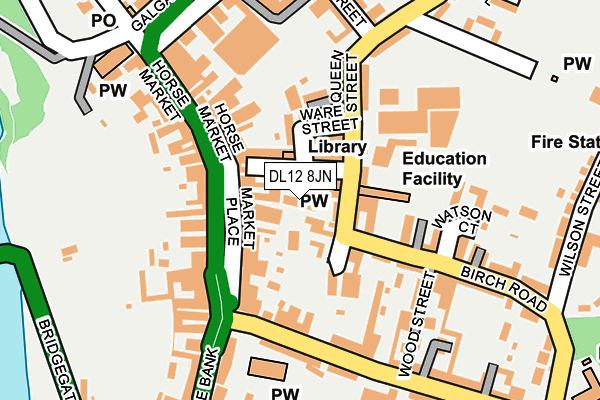 DL12 8JN map - OS OpenMap – Local (Ordnance Survey)