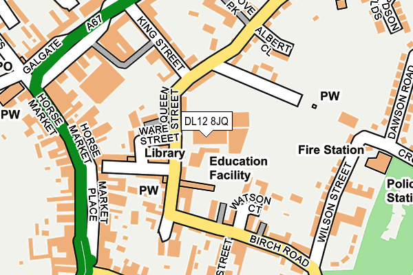 DL12 8JQ map - OS OpenMap – Local (Ordnance Survey)
