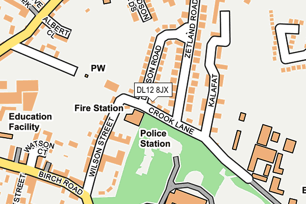 DL12 8JX map - OS OpenMap – Local (Ordnance Survey)