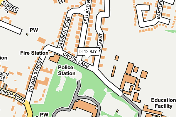 DL12 8JY map - OS OpenMap – Local (Ordnance Survey)