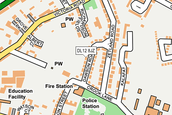 DL12 8JZ map - OS OpenMap – Local (Ordnance Survey)