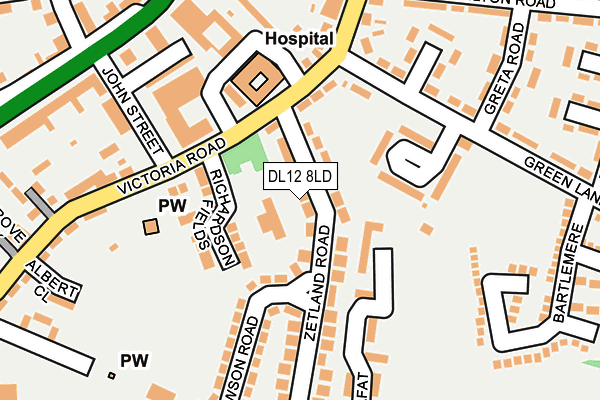 DL12 8LD map - OS OpenMap – Local (Ordnance Survey)