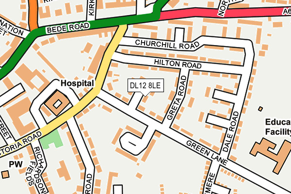 DL12 8LE map - OS OpenMap – Local (Ordnance Survey)