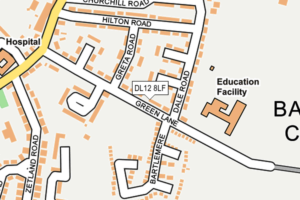 DL12 8LF map - OS OpenMap – Local (Ordnance Survey)