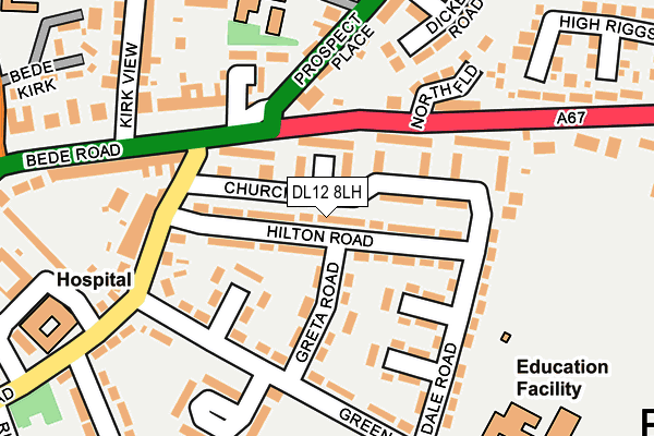 DL12 8LH map - OS OpenMap – Local (Ordnance Survey)