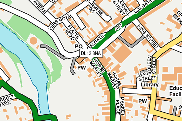 DL12 8NA map - OS OpenMap – Local (Ordnance Survey)