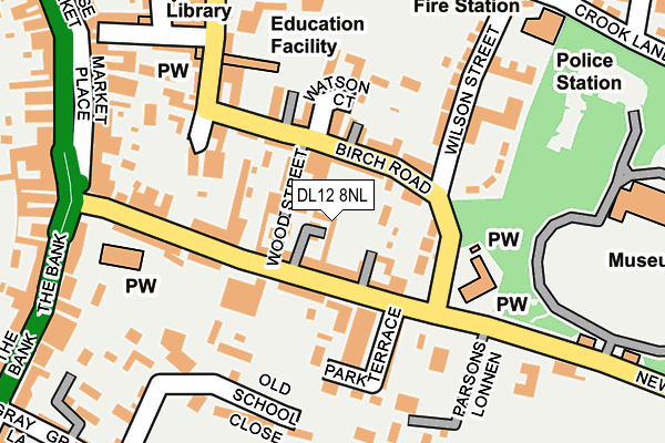 DL12 8NL map - OS OpenMap – Local (Ordnance Survey)