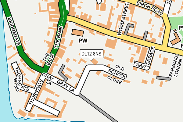 DL12 8NS map - OS OpenMap – Local (Ordnance Survey)
