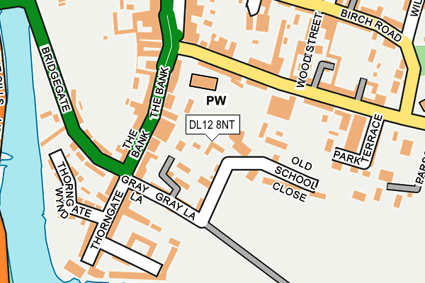 DL12 8NT map - OS OpenMap – Local (Ordnance Survey)