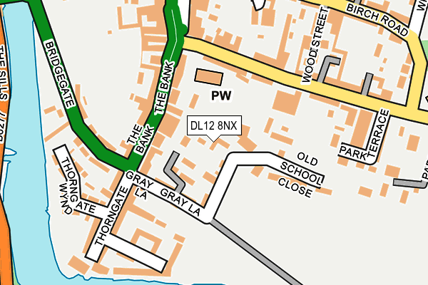 DL12 8NX map - OS OpenMap – Local (Ordnance Survey)