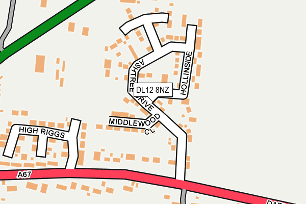 DL12 8NZ map - OS OpenMap – Local (Ordnance Survey)